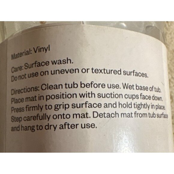 Clear Vinyl Bath Mat Pebble Suction Cups Slip-Resistant Tub Surface 14 X 26.75" - Picture 5 of 6